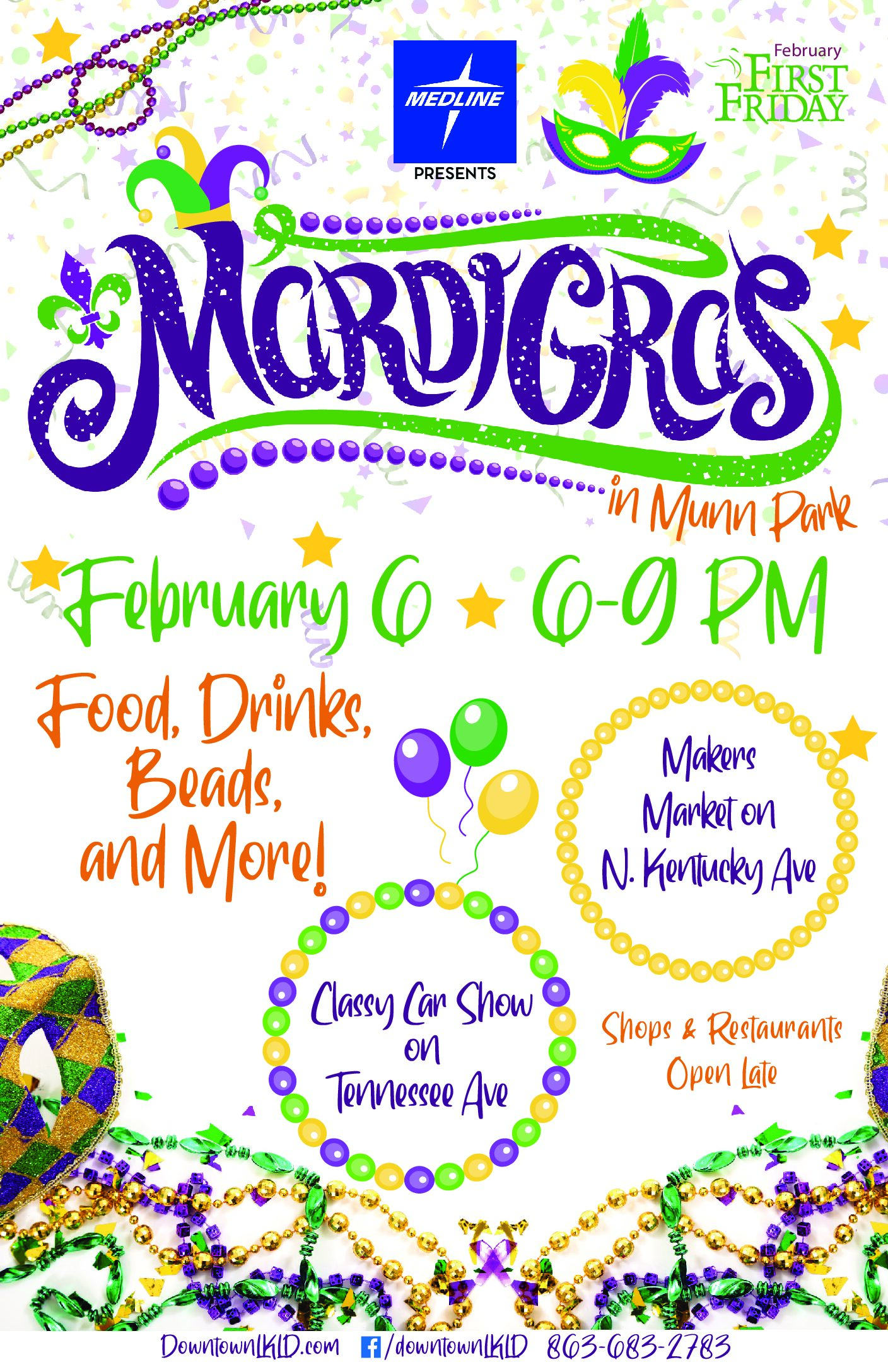 First Friday: Mardi Gras in Munn Park February 6